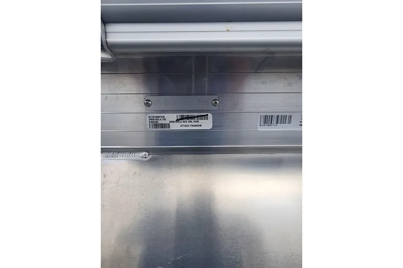 Slide: The Image of 2026 Sun Tracker Bass Buggy 16 XL Select identification plate with serial numbers. - 73