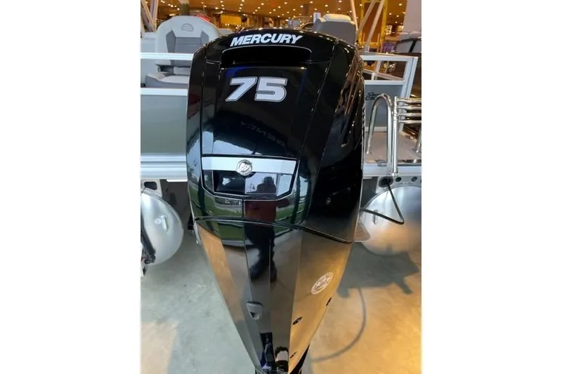 Slide: The Image of 2026 Sun Tracker Bass Buggy 18 DLX with Mercury 75 outboard motor. - 2