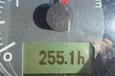 Slide: The Image of Close-up of a Dufour 37 engine hour meter displaying 255.1 hours. - 27