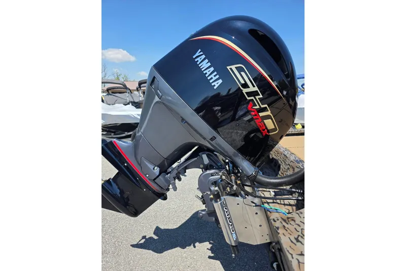 Slide: The Image of 2026 Xpress H20 Bass boat with Yamaha SHO VMAX outboard motor. - 12
