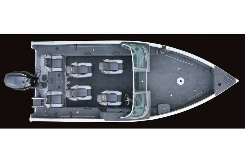 Slide: The Image of Manufacturer Provided Image: 2016 Lund 2025 Impact boat interior layout with six seats and spacious deck. - 18