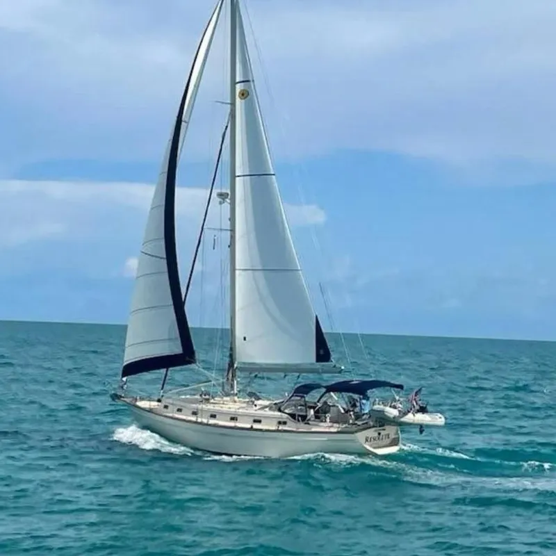 The Image of Sailing yacht Island Packet 420, 2002 model, cruising on open sea under clear skies. - 0