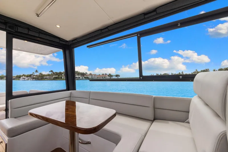 Slide: The Image of Luxurious interior of 2024 MJM 42 yacht with scenic ocean view. - 18