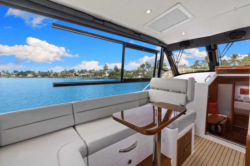 Slide: The Image of Luxurious interior of 2024 MJM 42 yacht with scenic ocean view. - 20