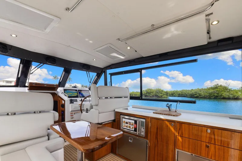 Slide: The Image of Luxurious interior of 2024 MJM 42 yacht with scenic water view. - 22