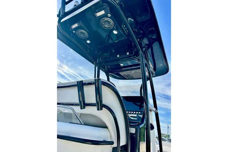Slide: The Image of 2020 ShearWater 260 Carolina Flare boat interior, featuring sleek design and modern amenities. - 23