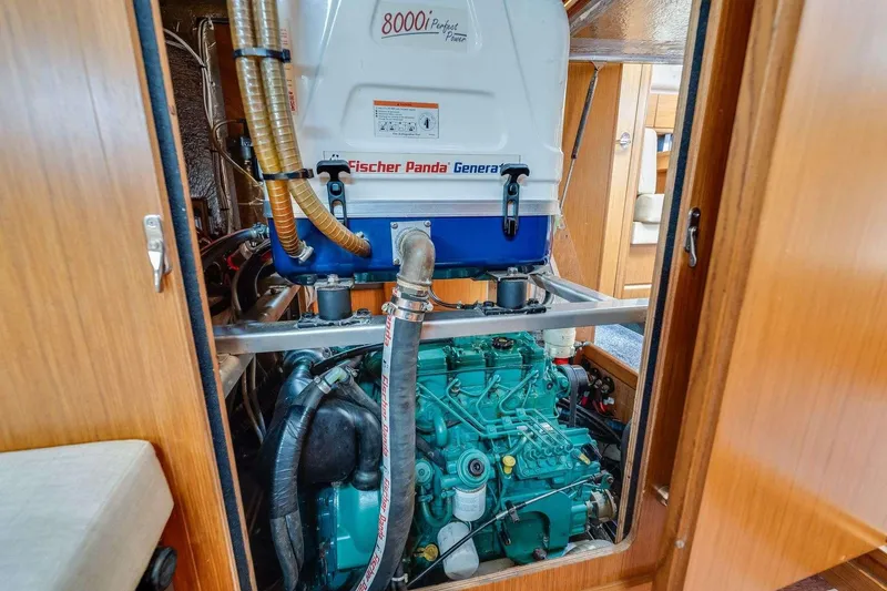 Slide: The Image of Engine room of a 2016 Bavaria 51 Cruiser yacht with Fischer Panda generator. - 22