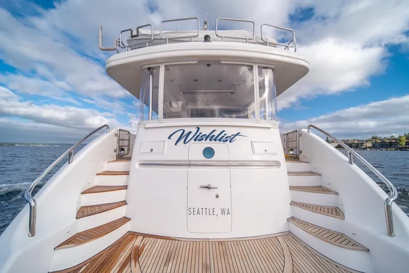 Slide: The Image of Luxury yacht "Wishlist" by Horizon, model 73, 2009, on open water near Seattle. - 9