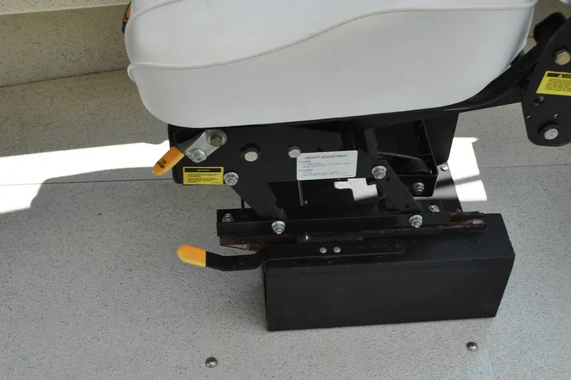 Slide: The Image of Boat seat adjustment mechanism with white cushion, Custom model 24, year 2009. - 20