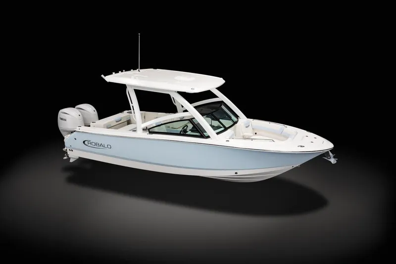 The Image of 2026 Robalo R257 Dual Console boat with twin Yamaha engines, sleek design, and spacious seating. - 0