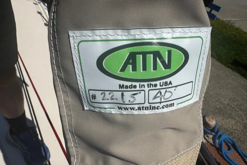 Slide: The Image of ATN sail bag label on a 2003 J Boats J/105, made in the USA. - 28