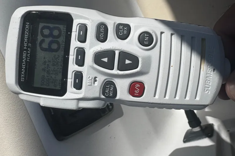 Slide: The Image of Standard Horizon RAM3 marine radio on a 2003 J Boats J/105 sailboat. - 30