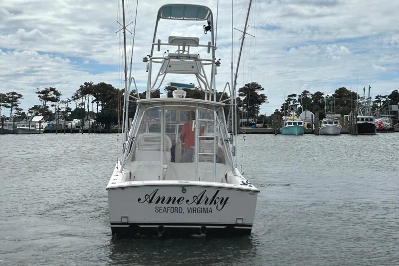 Slide: The Image of 2003 Albemarle 27 Express Fisherman boat docked in Seaford, Virginia marina. - 6