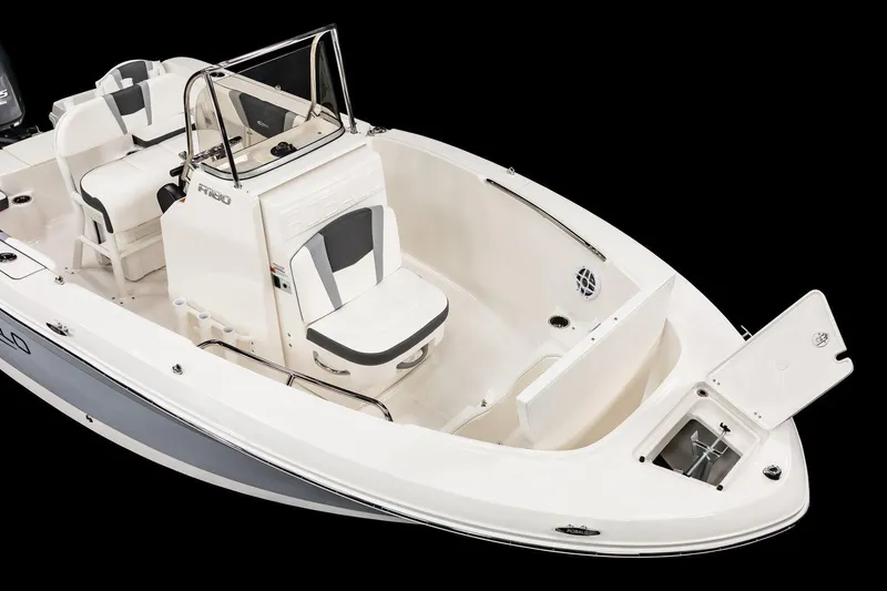 Slide: The Image of 2026 Robalo R180 Center Console boat with sleek design and spacious seating. - 6