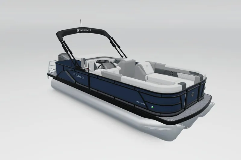 Slide: The Image of 2026 Godfrey Sweetwater 2286 C pontoon boat with sleek design and spacious seating. - 17