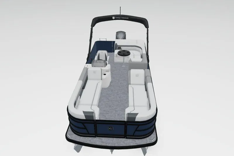 Slide: The Image of 2026 Godfrey Sweetwater 2286 C pontoon boat with spacious seating and modern design. - 19