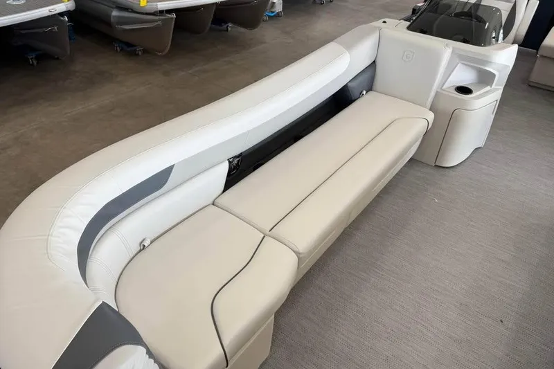 Slide: The Image of 2026 Godfrey Sweetwater 2286 C boat interior with sleek, modern seating design. - 5