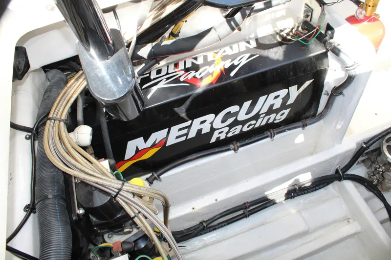 Slide: The Image of 2007 Fountain 42 Lightning engine with Mercury Racing components. - 47