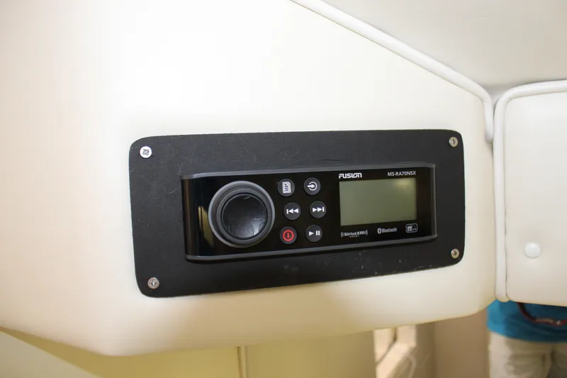 Slide: The Image of Fusion MS-RA70NSX stereo system in 2007 Fountain 42 Lightning boat interior. - 67