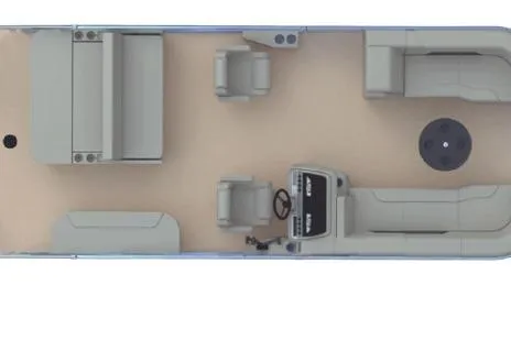 Slide: The Image of 2026 Godfrey SWEETWATER 2286 SFL boat interior layout, featuring seating and steering console. - 19