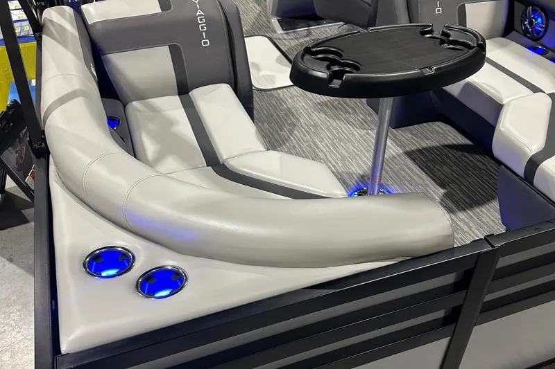 Slide: The Image of Luxurious seating area in 2026 Viaggio Lago X20U boat with LED cup holders. - 10