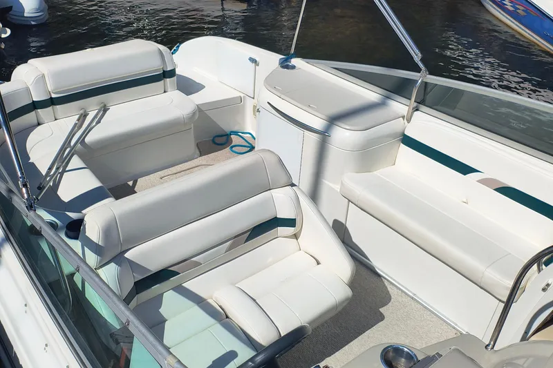 Slide: The Image of Interior view of 2003 Formula 260 Sun Sport boat cabin with seating. - 8