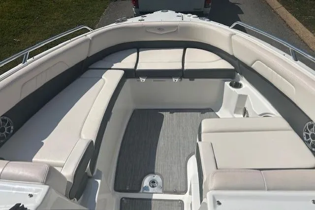 Slide: The Image of 2017 Chaparral 277 SSX boat interior with spacious seating and modern design. - 3