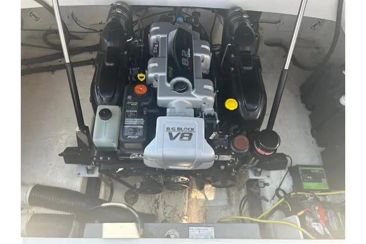 Slide: The Image of Engine compartment of a 2017 Chaparral 277 SSX with a Big Block V8 engine. - 8