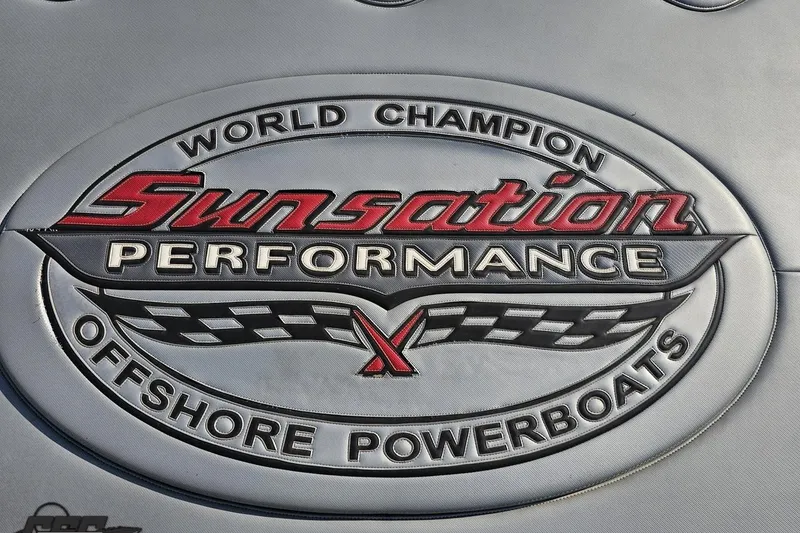 Slide: The Image of 2011 Sunsation F-4 logo, World Champion Offshore Powerboats emblem. - 45