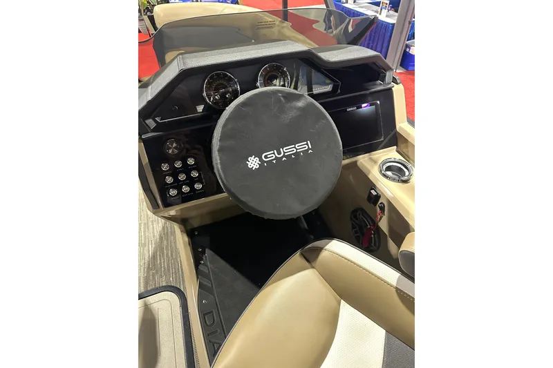 Slide: The Image of Interior of 2026 Viaggio Diamante D22S boat with Gussi Italia steering wheel cover. - 19