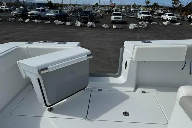 Slide: The Image of 2022 Freeman 37 VH boat interior with seating and storage compartments. - 27