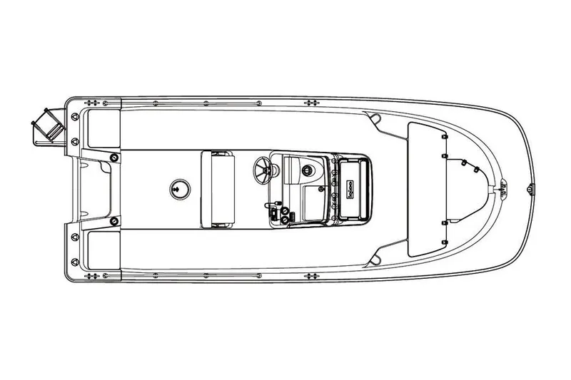 Slide: The Image of Manufacturer Provided Image: Top view schematic of a 2014 Boston Whaler 210 Montauk boat. - 24