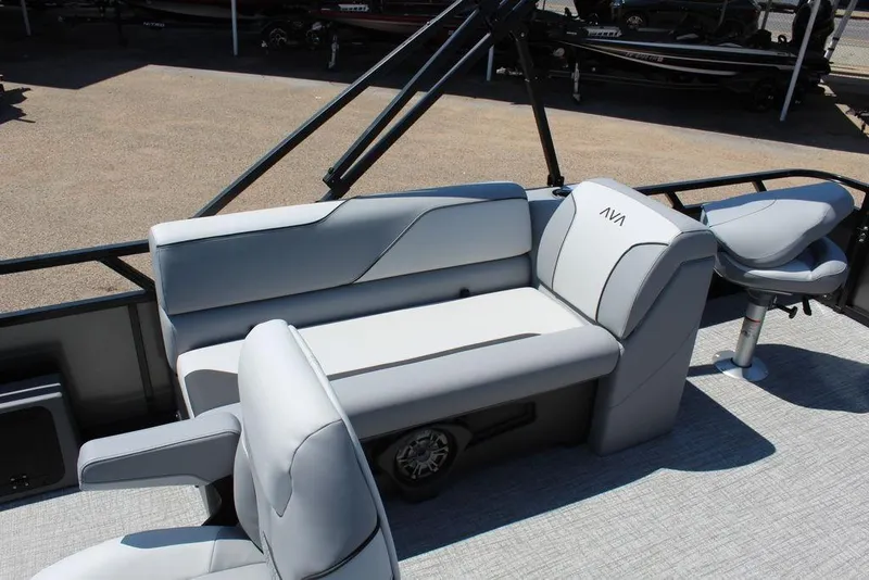 Slide: The Image of 2026 Avalon Venture 85 Center Console Fish boat interior with sleek seating and modern design. - 13