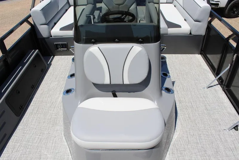 Slide: The Image of 2026 Avalon Venture 85 Center Console Fish boat interior with seating and console. - 19