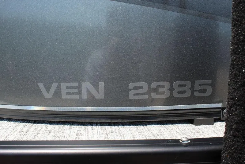 Slide: The Image of Close-up of Avalon Venture 85 Center Console Fish 23 FT, model year 2026, with "VEN 2385" text. - 20