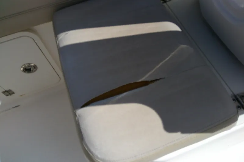 Slide: The Image of Torn seat cushion on 2015 Pursuit DC 235 Dual Console boat. - 28