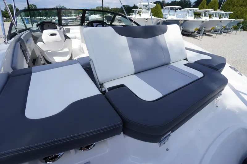 Slide: The Image of 2026 Chaparral 21 SSi OB boat interior with stylish seating and modern design. - 29
