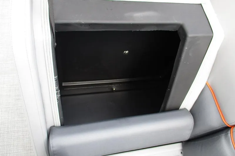 Slide: The Image of Storage compartment in 2026 Bentley Pontoons 223 Bolt boat, featuring sleek interior design. - 14