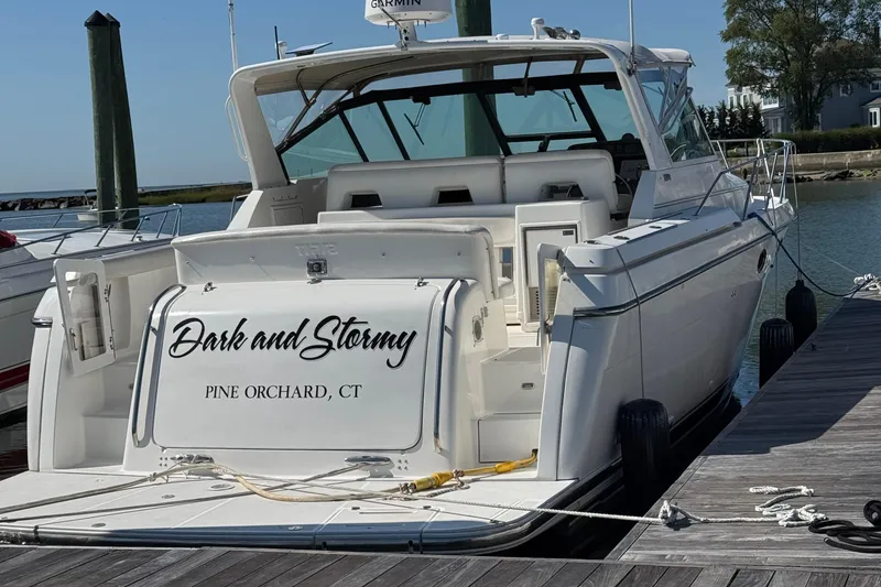 The Image of 2000 Tiara Yachts 3500 Express docked, named "Dark and Stormy," Pine Orchard, CT. - 0