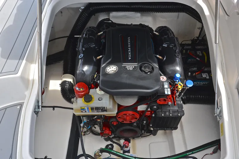 Slide: The Image of Engine compartment of 2020 Chaparral 25 Surf boat with Volvo Penta 350 V8 engine. - 30