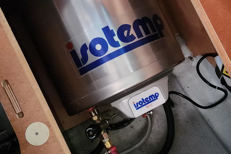 Slide: The Image of Isotemp water heater in 2002 Jeanneau Sun Odyssey 37 yacht interior. - 23