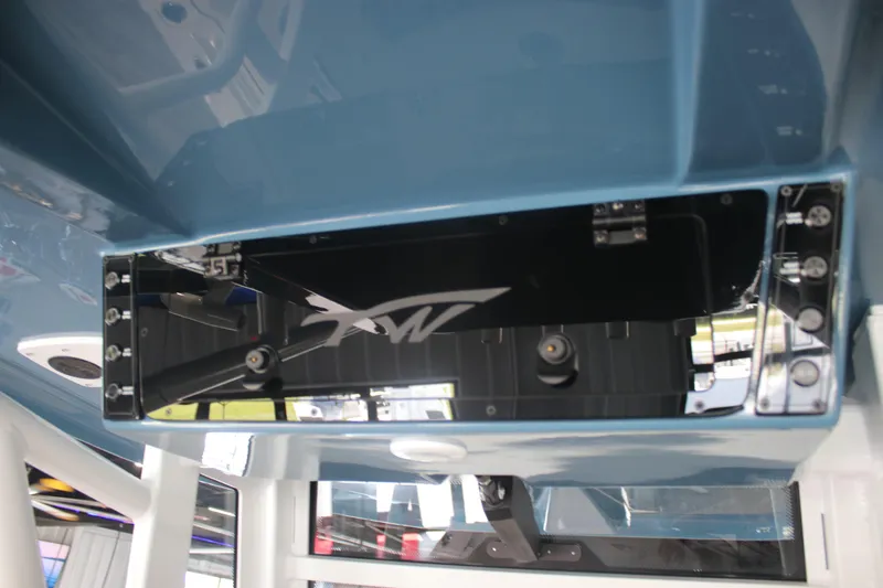 Slide: The Image of 2026 Tidewater 256 LXF boat console with sleek design and modern features. - 19