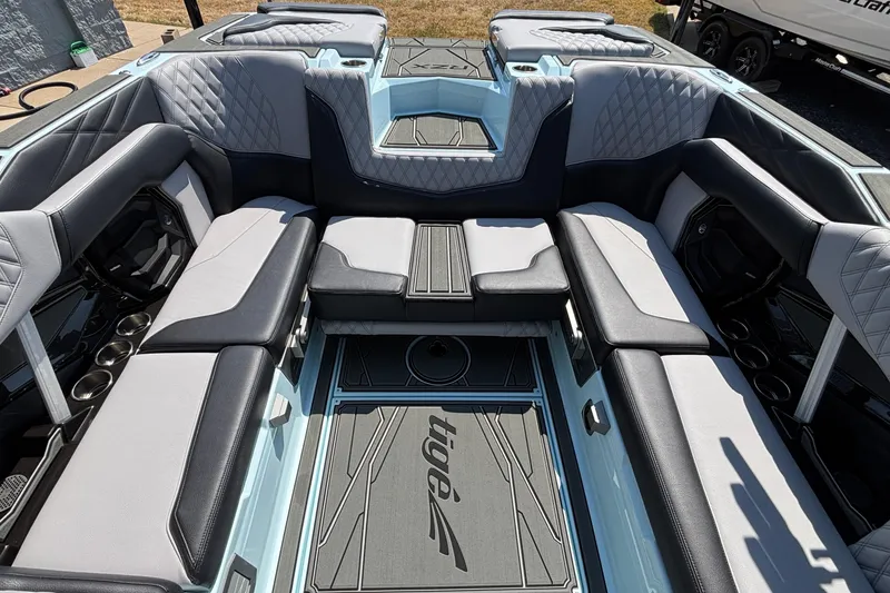 Slide: The Image of 2026 Tigé 24RZX boat interior with luxurious seating and modern design. - 15