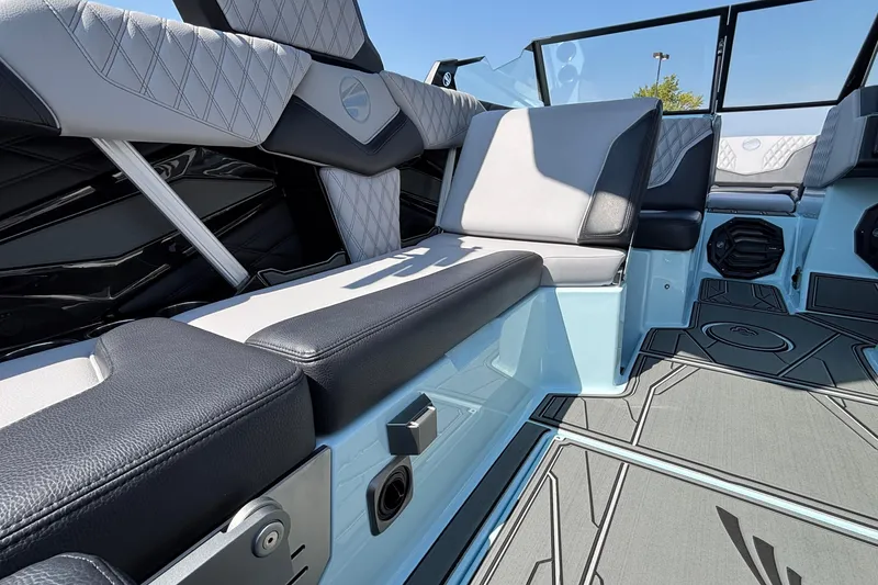 Slide: The Image of 2026 Tigé 24RZX boat interior with luxurious seating and modern design. - 30