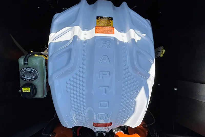 Slide: The Image of 2026 Tigé 24RZX boat engine with Raptor branding, showcasing advanced design and technology. - 46