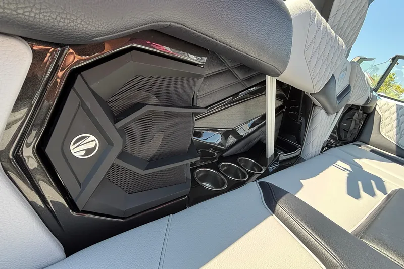 Slide: The Image of 2026 Tigé 24RZX interior with premium speaker system and luxurious seating. - 60