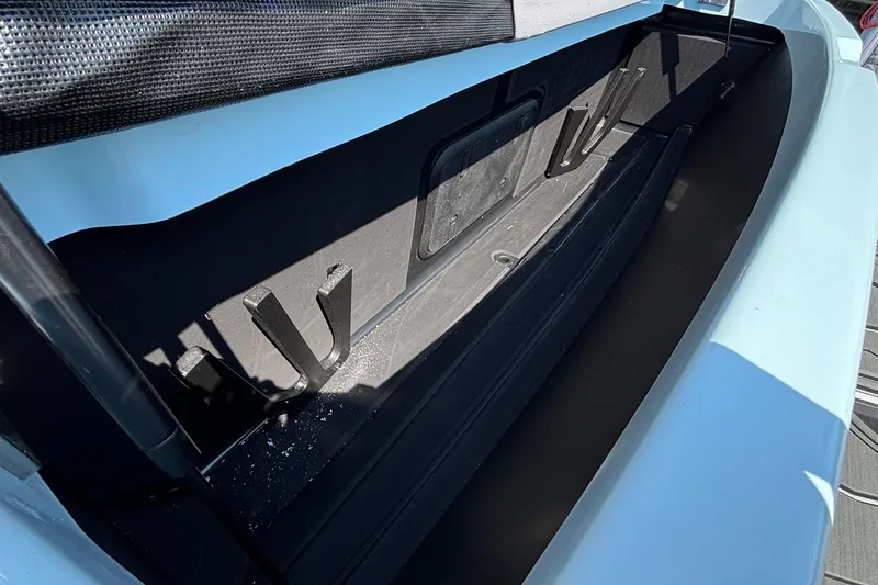Slide: The Image of 2026 Tigé 24RZX boat storage compartment with sleek design and durable materials. - 64
