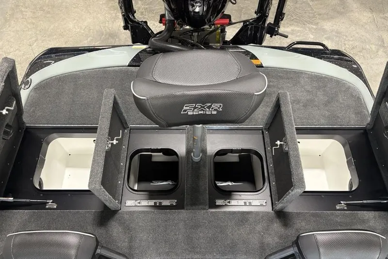Slide: The Image of 2026 Skeeter FXR20 Apex boat interior with storage compartments and seating. - 25