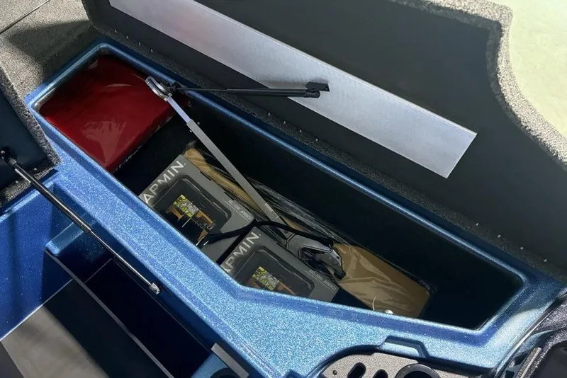 Slide: The Image of Storage compartment in 2026 Nitro Z18 Pro boat with Garmin equipment and accessories. - 18
