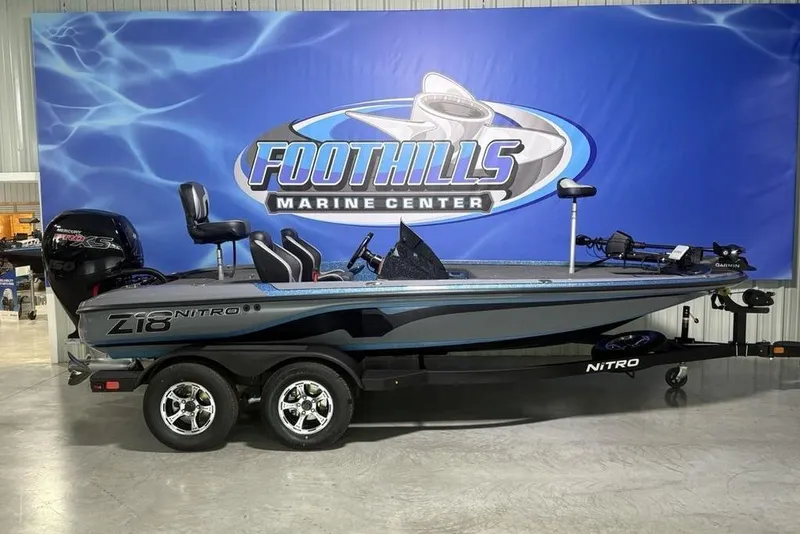 The Image of 2026 Nitro Z18 Pro boat at Foothills Marine Center showroom. - 2